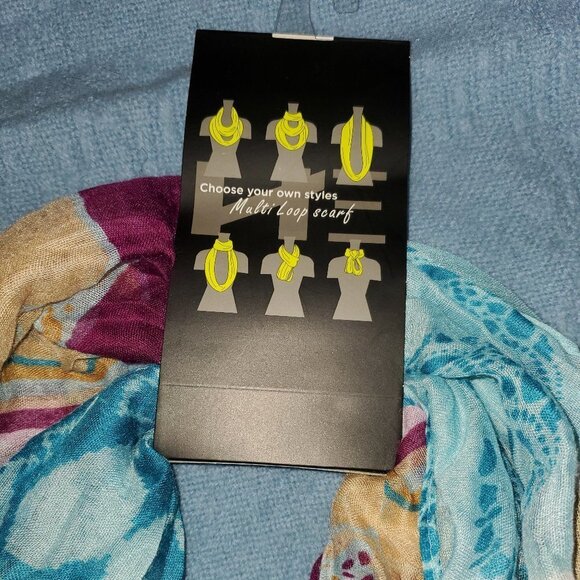 * Splash of Blue Infinity Scarf NWT - Picture 1 of 6